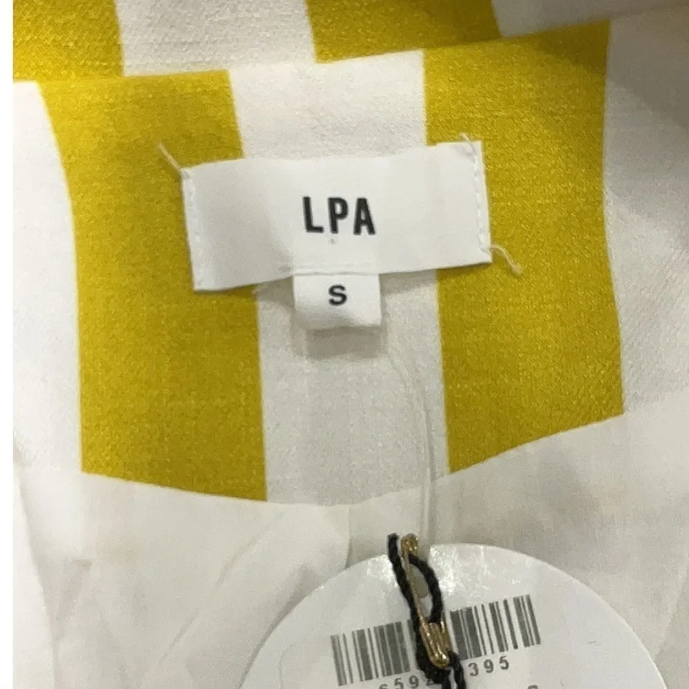 Revolve LPA Boxy Blazer Yellow Gold White Double Breast Small